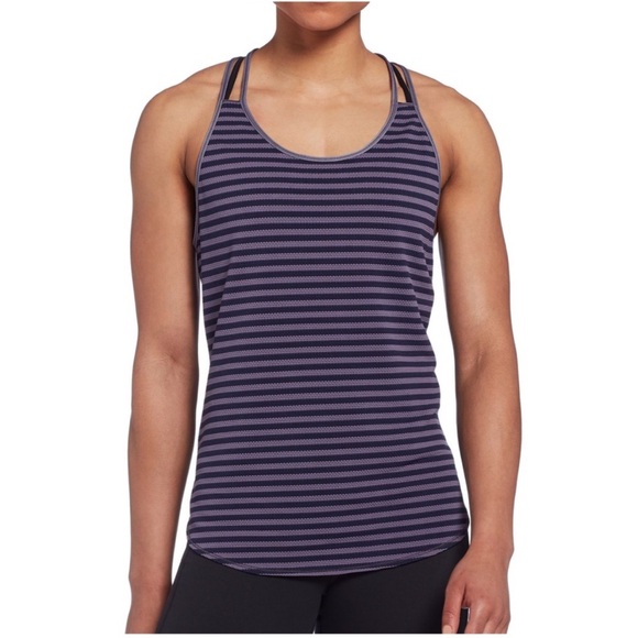 Calia by Carrie Underwood Purple Striped Racerback Tank Top Athletic - Picture 1 of 6
